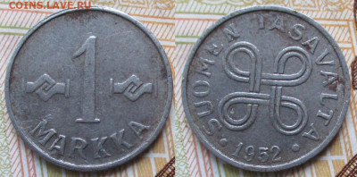 Финляндия 1 марка 1952 (Fe) до 11-05-24 в 22:00 - Финляндия 1 марка 1952    13247