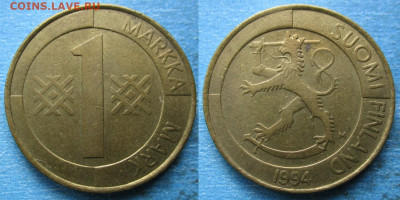 Финляндия 1 марка 1994 до 11-05-24 в 22:00 - Финляндия 1 марка 1994 M    12737
