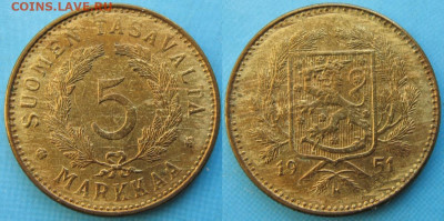 Финляндия 5 марок 1951 до 11-05-24 в 22:00 - Финляндия 5 марок 1951 H     3163