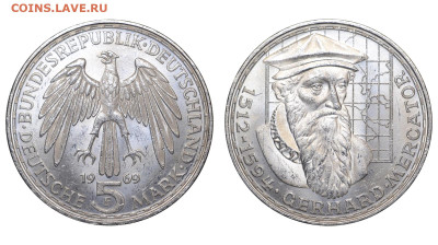ФРГ. 5 марок 1969 г. Меркатор. До 08.05.24. - Р2044