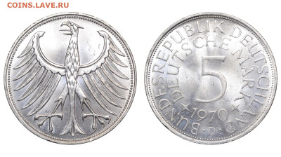 ФРГ. 5 марок 1970 г. D. До 08.05.24. - Р2001
