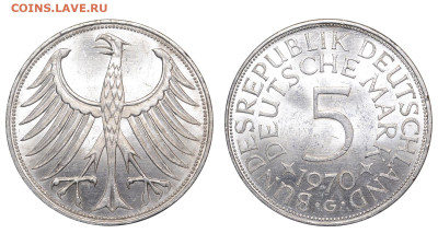ФРГ. 5 марок 1970 г. G. До 08.05.24. - Р2002