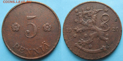 Финляндия 5 пенни 1920 до 12-05-24 в 22:00 - Финляндия 5 пенни 1920    5047