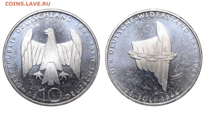 ФРГ. 10 марок 1994 г. Заговор. До 08.05.24. - Р2225