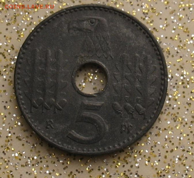 Германия 3-рейз 5 р.пфеннигов 1940(оккупационные) до 13.05. - гер5а