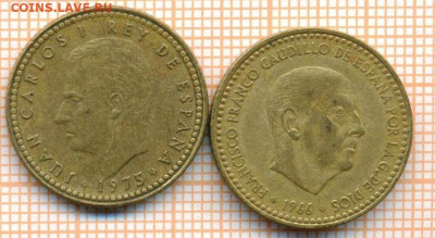Испания 1 песета 1966,75 г., до 14.05.2024 г. в 22.00 по Мос - Испания 1 песета 1966 75 805