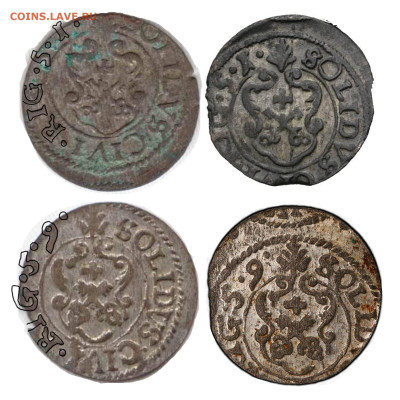 Солиды Рига (Шведская оккупация) - солиды 1651 и 1657 гг.