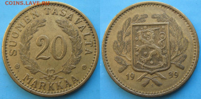 Финляндия 20 марок 1939 до 14-05-24 в 22:00 - Финляндия 20 марок 1939    3198