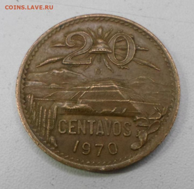 Мексика 20 сентаво 1970 год Кабинетная патина до 11.05 - SAM_3220.JPG