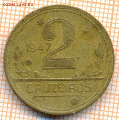 Бразилия 2 крузейро 1947 г., до 17.05.2024 г. в 22.00 по Мо - Бразилия 2 крузейро 1947 792