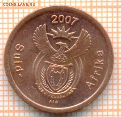 ЮАР 5 центов 2007 г., до 17.05.2024 г. в 22.00 по Москве - ЮАР 5 центов 2007 10 212