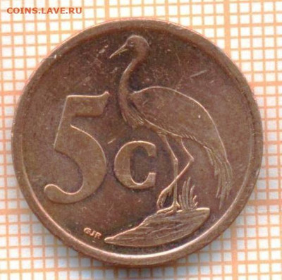 ЮАР 5 центов 2007 г., до 17.05.2024 г. в 22.00 по Москве - ЮАР 5 центов 2007 10 212а