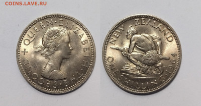 Новая Зеландия шиллинг 1964 г Елизавета II UNC - 14.05 - IMG_20240509_111552