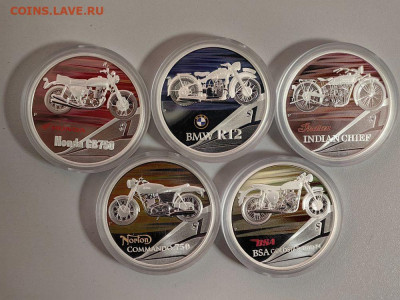 1дол 2008 Тувалу, Классические мотоциклы (5шт), Ag999, до 21 - ЯЯ Мото Тувалу - 2