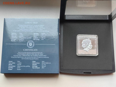 1дол 2021 Ниуэ Странник. Каспар Давид Фридрих, Ag999, до 21 - ЯЯ Странник над морем-4