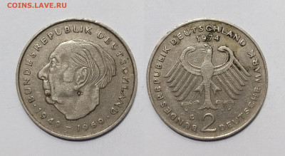 ФРГ 2 марки 1974 года, Теодор Хойс - 18.05 - IMG_20240509_111954
