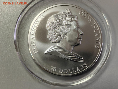 20долл 2008 О-ва Кука -Сотворение Адама. Микеланджело, Ag999 - ЯЯ КУК Адам-3