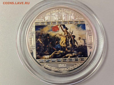 20дол 2013 О-ва Кука Свобода на баррикадах. Делакруа, Ag999 - ЯЯ КУК Свобода-2