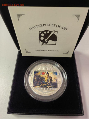 20дол 2013 О-ва Кука Свобода на баррикадах. Делакруа, Ag999 - ЯЯ КУК Свобода-1