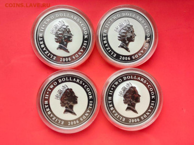 2дол 2006 О-ва Кука. Классич спидстеры 30-х. Ag999 (4шт) - ЯЯ Спидстеры 30х-2
