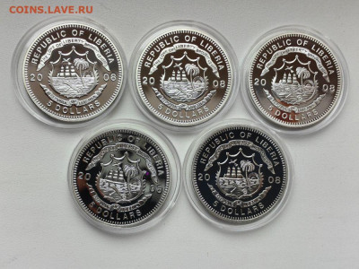 5дол 2008 Либерия. Танки Второй мировой войны (5шт), Ag999 - ЯЯ Танки-3