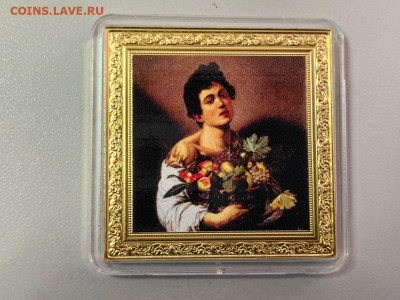 1дол 2019 Ниуэ Юноша с корзиной фруктов. Караваджо, Ag999 - ЯЯ Юноша с корзиной-2