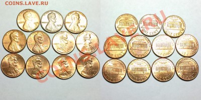 США 1 CENT 1974,78,79,81,82,2000,01,04,05,06,07г. до 23.01 - 1cx11