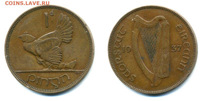 Ирландия 1 пенни 1937 до 23.05 22:00 - 1penny1937_Irl