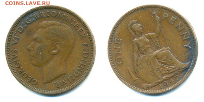 Великобритания 1 пенни 1947 до 23.05 22:00 - 1penny1947_GB
