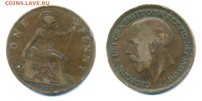 Великобритания 1 пенни 1917 до 23.05 22:00 - 1penny1917_GB