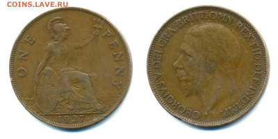 Великобритания 1 пенни 1927 до 23.05 22:00 - 1penny1927_GB