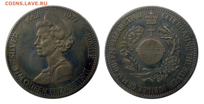 Монета Великобритания Жетон 1977 Серебряный юбилей Елизаветы - image (4)