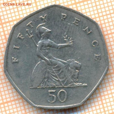 Великобритания 50 пенсов 1997 г., до 27.05.2024 г. в 22.00 п - Великобритания 50 пенсов 1997 820а