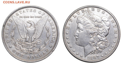США. 1 доллар 1887 г. Морган. До 23.05.24. - Р2280