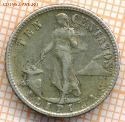 Филиппины 10 сентаво 1944 г. Ag750, до 28.05.2024 г. в 22.00 - Филиппины 10 сентаво 1944 828