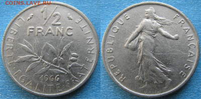2 франка 1966 до 28-05-24 в 22:00 - 41.30. -Франция пол франка 1966     10753