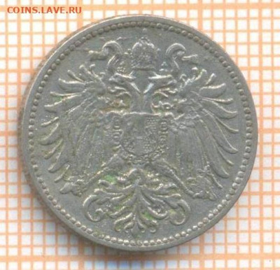 Австрия 10 геллеров 1895 г., до 28.05.2024 г. в 22.00 по Мос - Австрия 10 геллеров 1895 590а