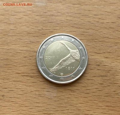 биметалл Финляндия 2 евро 2011 200 лет банку Финляндии Лебед - bimetall_finljandija_2_evro_2011_200_let_banku_finljandii_lebed_klikun_ptica_fauna