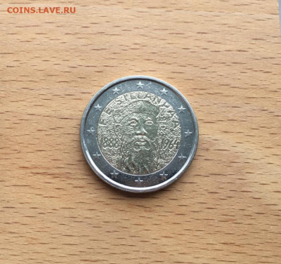 биметалл Финляндия 2 евро 2013 Франса Эмиля Силланпяя - bimetall_finljandija_2_evro_2013_125_let_so_dnja_rozhdenija_fransa_emilja_sillanpjaja