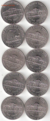 США: Никель (5центов) 10шт Фикс - 5 Cent-10st P 1