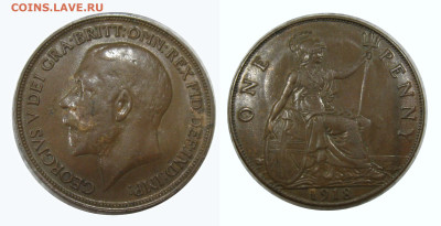 Пенни 1918 Англия - image