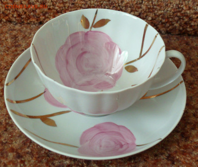 Чайная пара "Весення" Дулево Тонкостенный фарфор - P1820347.JPG