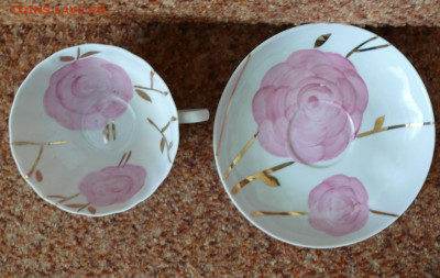 Чайная пара "Весення" Дулево Тонкостенный фарфор - P1820346.JPG