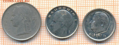 Бельгия 1 франк 1952,90,94 г., до 03.06.2024 г. в 22.00 по М - Бельгия 3 монеты 621а