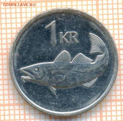 Исландия 1 крона 1999 г., до 05.06.2024 г. в 22.00 по Москве - Исландия 1 крона 1999 633а
