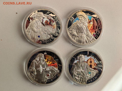 20руб 2009 Беларусь Три Мушкетера, Ag925(4шт),пруф, до 05.06 - ЯЯ Мушкетеры-2