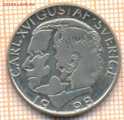 Швеция 1 крона 1998 г., до 06.06.2024 г. в 22.00 по Москве - Швеция 1 крона 1998 648