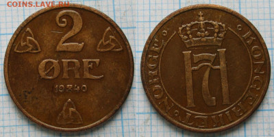 Норвегия 2 эре 1940 (лак) до 05-06-24 в 22:00 - Норвегия 2 эре 1940 лак    11846
