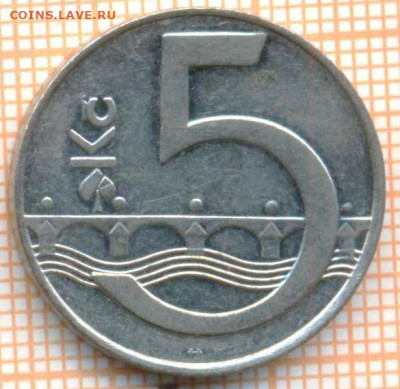 Чехия 5 крон 1993 г., до 07.06.2024 г. в 22.00 по Москве - Чехия 5 крон 1993 650а
