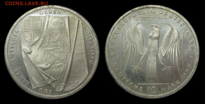 Германия ФРГ 10 марок 1990 J - 6